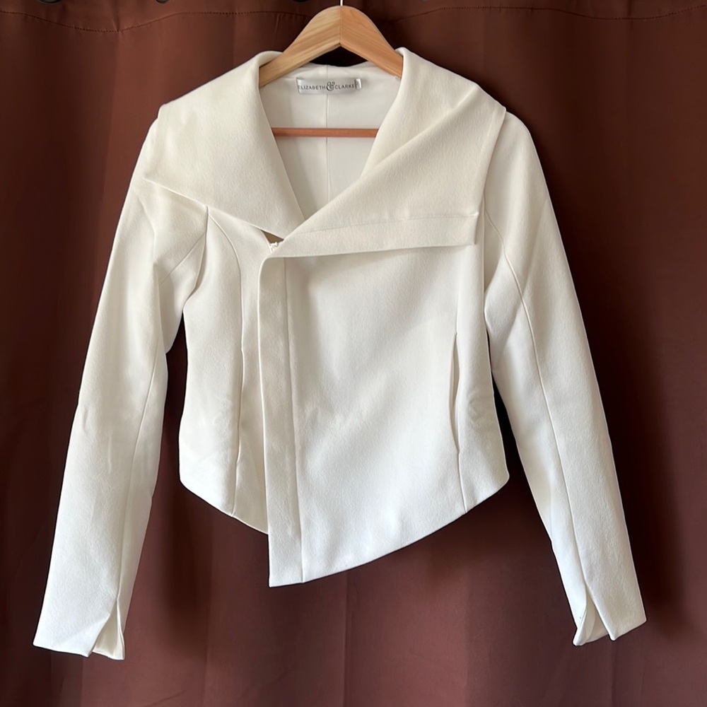 Elizabeth & Clarke: The Grant - ponte knit moto-style blazer